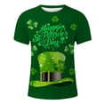 thumbnail image 3 of PMUYBHF Male Funny Tees Men's 3D Digital Print St. Day Irish Day Green Cotton Short Sleeve Top Camouflage M, 3 of 3