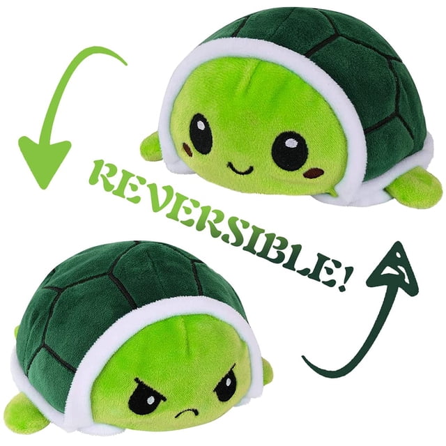 Tortuga de peluche reversible, lindo juguete de tortuga para niños, juguete de peluche de doble cara, regalo de novia tortuga (verde) ER