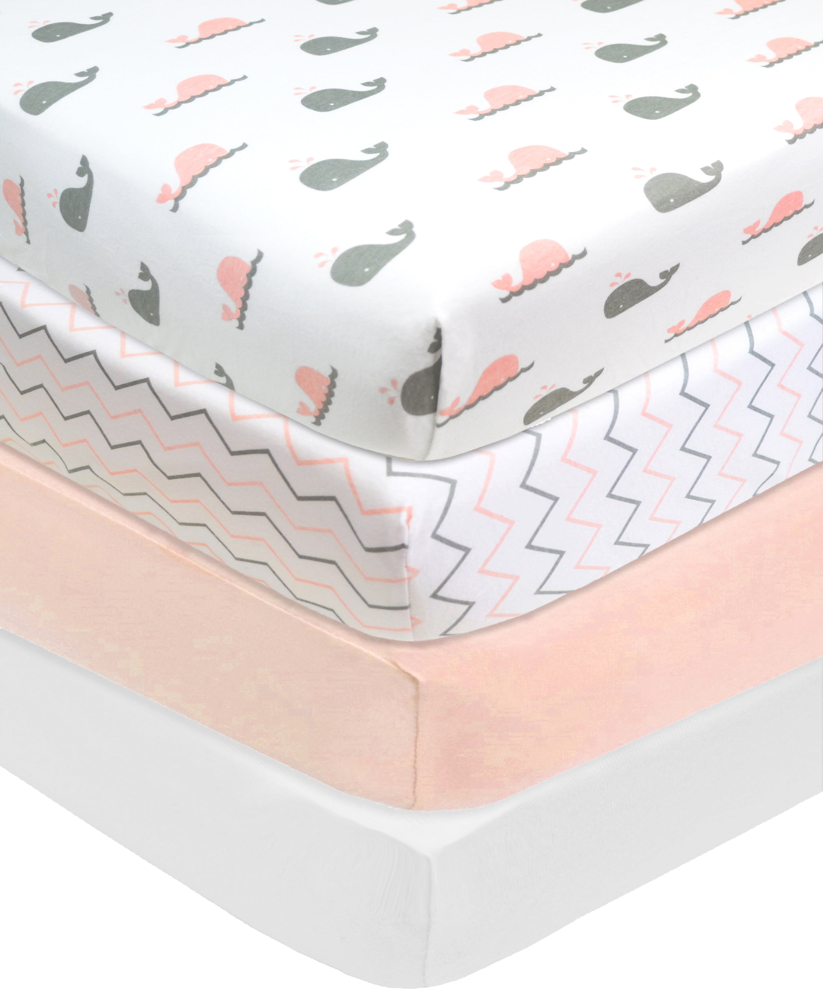 American Baby Company 4 Piece 100 Cotton Jersey Knit Fitted Crib Sheet