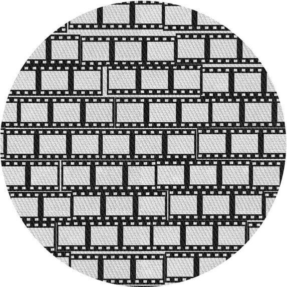 Ahgly Company Indoor Round Patterned Platinum Gray Novelty Area Rugs, 7' Round