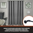 thumbnail image 4 of Sun Zero 0.75" Black Adjustable Single Curtain Rod Set, 36"-66", 4 of 10