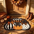 thumbnail image 2 of SLYNSHome Autumn Floor Mat, Cozy Pumpkin Basket Non-Slip Bath Rug, Soft Washable Seasonal Shaped Carpet Roll Packed For Bathroom Living Room Entryway Indoor Decor, 2 of 6