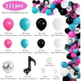 thumbnail image 2 of AOWEE Girl Birthday Music Party Supplies, TikTok Balloon Garland Party Decoration with Hot Pink Blue Black White Balloon, Note Foil Balloons for Musical Short Video Party, 2 of 7