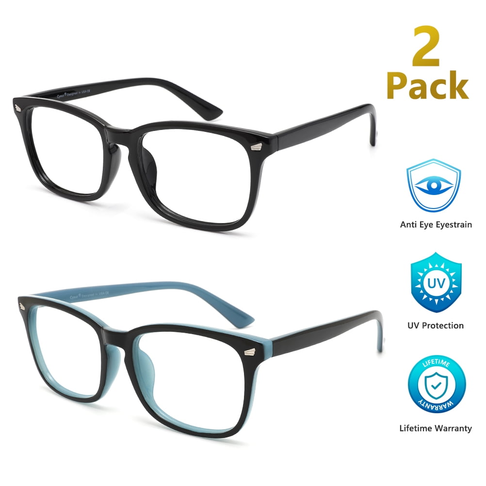 Cyxus 2 Packs Blue Light Blocking Glasses Filter UV420 Anti Eyestrain