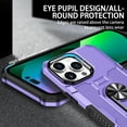 thumbnail image 5 of Feishell Case for iPhone 12 Pro / iPhone 12,Shockproof Anti-Fingerprint Hybrid Armor Cover with 360° Rotation Finger Ring Holder Kickstand Magnetic Car Mount Rugged Protective Phone Case,Purple, 5 of 10
