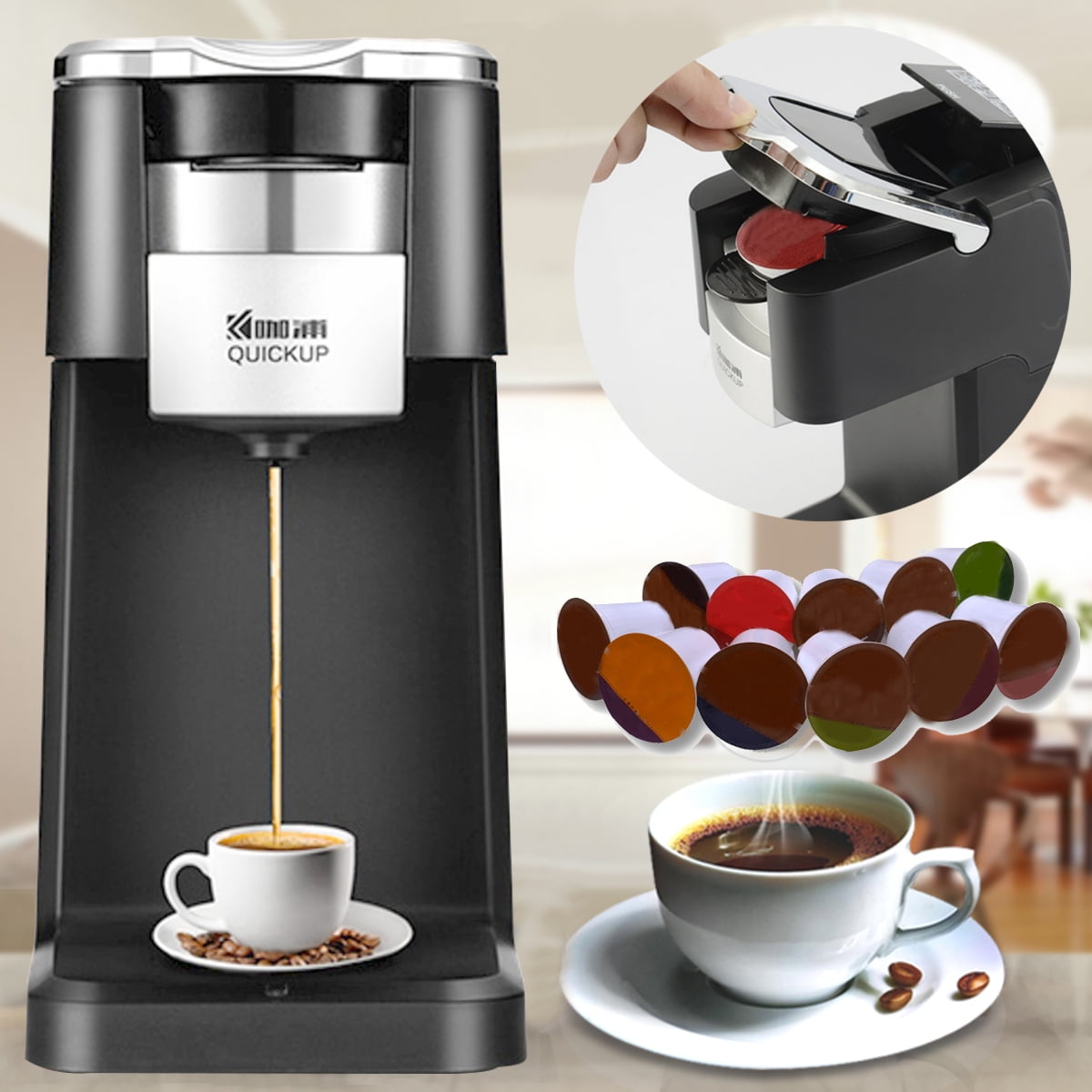 New Automatic Espresso Coffee Maker Capsule Pod Machine Portable Travel