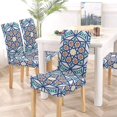 thumbnail image 5 of RYLABLUE Housse de Chaise Extensible Vintage et Style Protecteur de Siège pour Salle à Manger Hôtel Mariage Lot de 4, 5 of 5