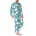 thumbnail image 2 of Naloa Cartoon Funny Goose Men’s Pajamas Set - Long Sleeve Button Down Sleep Shirt and Pajama Bottoms Sleepwear Set-Large, 2 of 7
