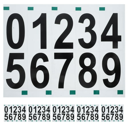 WEUVEB 6 Sheets Outdoor Number Stickers for Mailbox Letters and Numbers Black PVC