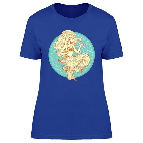 Long Hair Mermaid With Stars Tee Women's -Image by Shutterstock