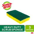 thumbnail image 1 of Scotch-Brite MMMHD3 Heavy Duty Scrub Sponge, Yellow & Green, 3 Per Pack, 1 of 1