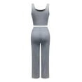 thumbnail image 6 of Ujnder Two Piece Sets for Women Summer Outfits Neck Tops Wide Leg Crop Pants Grey S, 6 of 6
