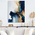 thumbnail image 2 of Designart Abstract Geode Gold And Blue Marble I Canvas Wall Art, 2 of 5