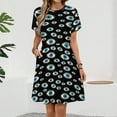 thumbnail image 2 of Evil Eye Dress Fashion Beach Short Sleeve Dresses Female Party Printed Sundress, 2 of 7
