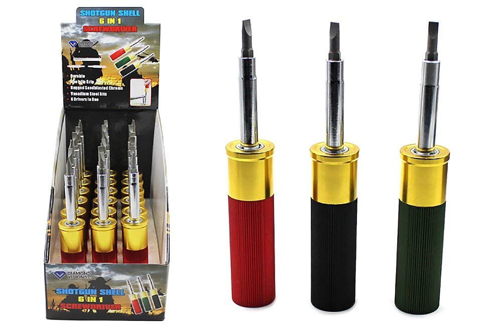 Diamond Visions 222221615 6 in 1 Shotgun Shell Screwdriver in Assorted Colors 1 Screwdriver