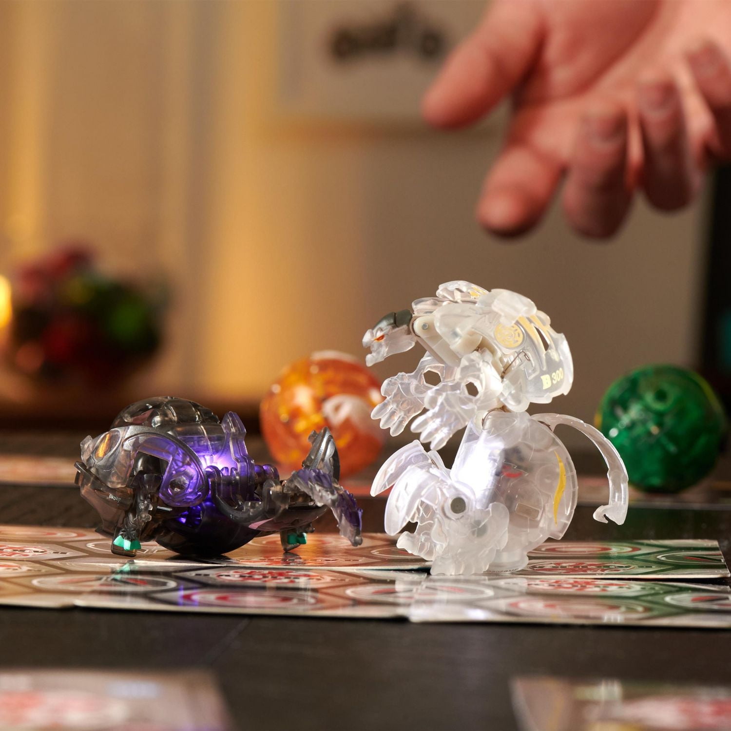 Bakugan Legends, Nova Dragonoid X Nillious (Clear), Light Up Bakugan Action Figures, 1 Character Card and Metal Gate Card, Kids Toys for Boys Ages 6 and Up