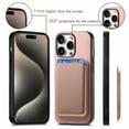thumbnail image 4 of Allytech 2 in 1 Detachable Wallet Case for iPhone 12, [Thin & Light] [Compatible with MagSafe] Luxury PU Leather Card Holder Soft Bumper Shockproof Anti-Scratch Magnetic Case, Pink, 4 of 11