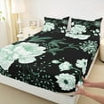 thumbnail image 3 of Manfei Chic Peony Bed Sheets 4 Pieces for Girls, Botanical Floral King Sheets, Garden Green Flower Sheet Set, Microfiber Room Decor, 3 of 7