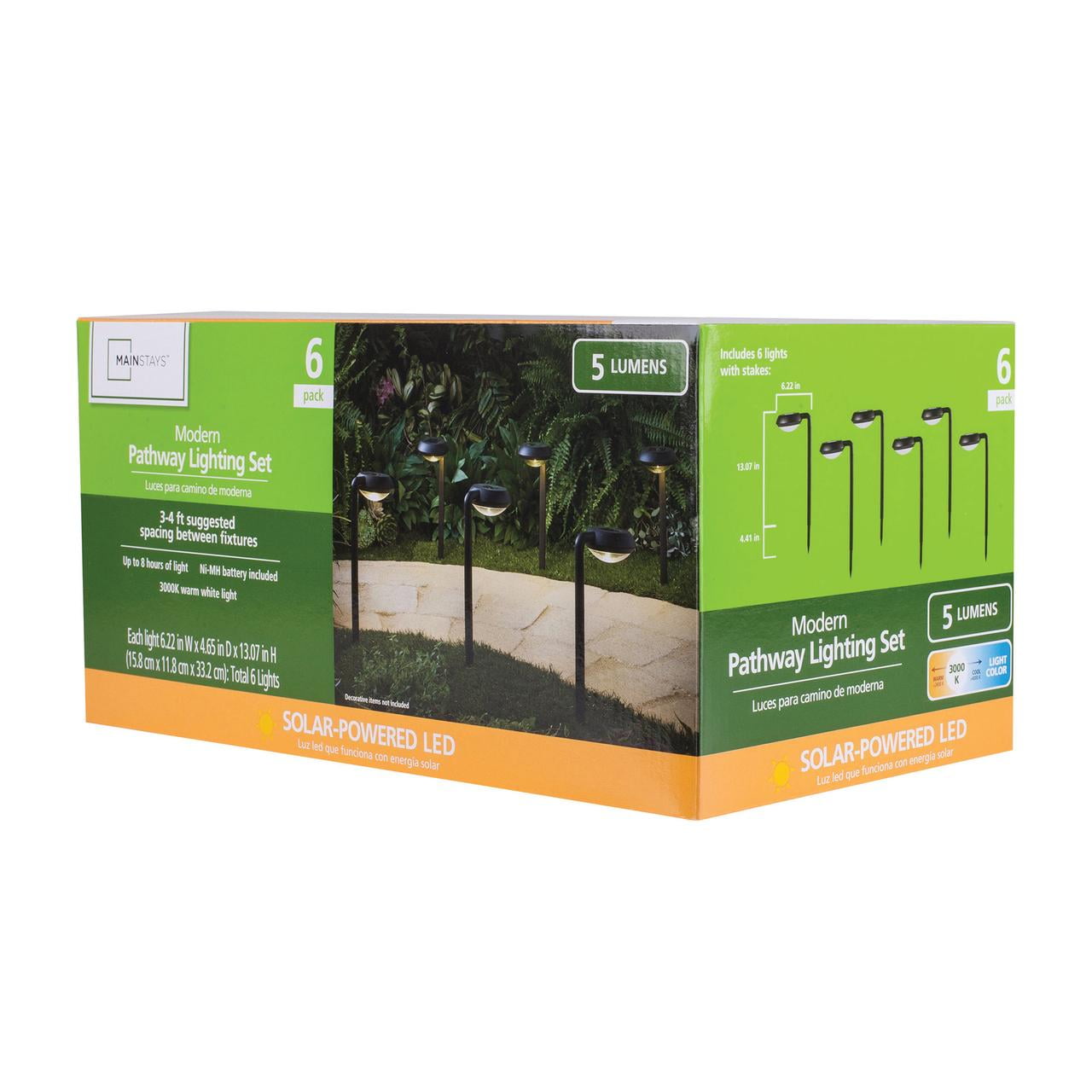 Mainstays modern pathway lighting set deals