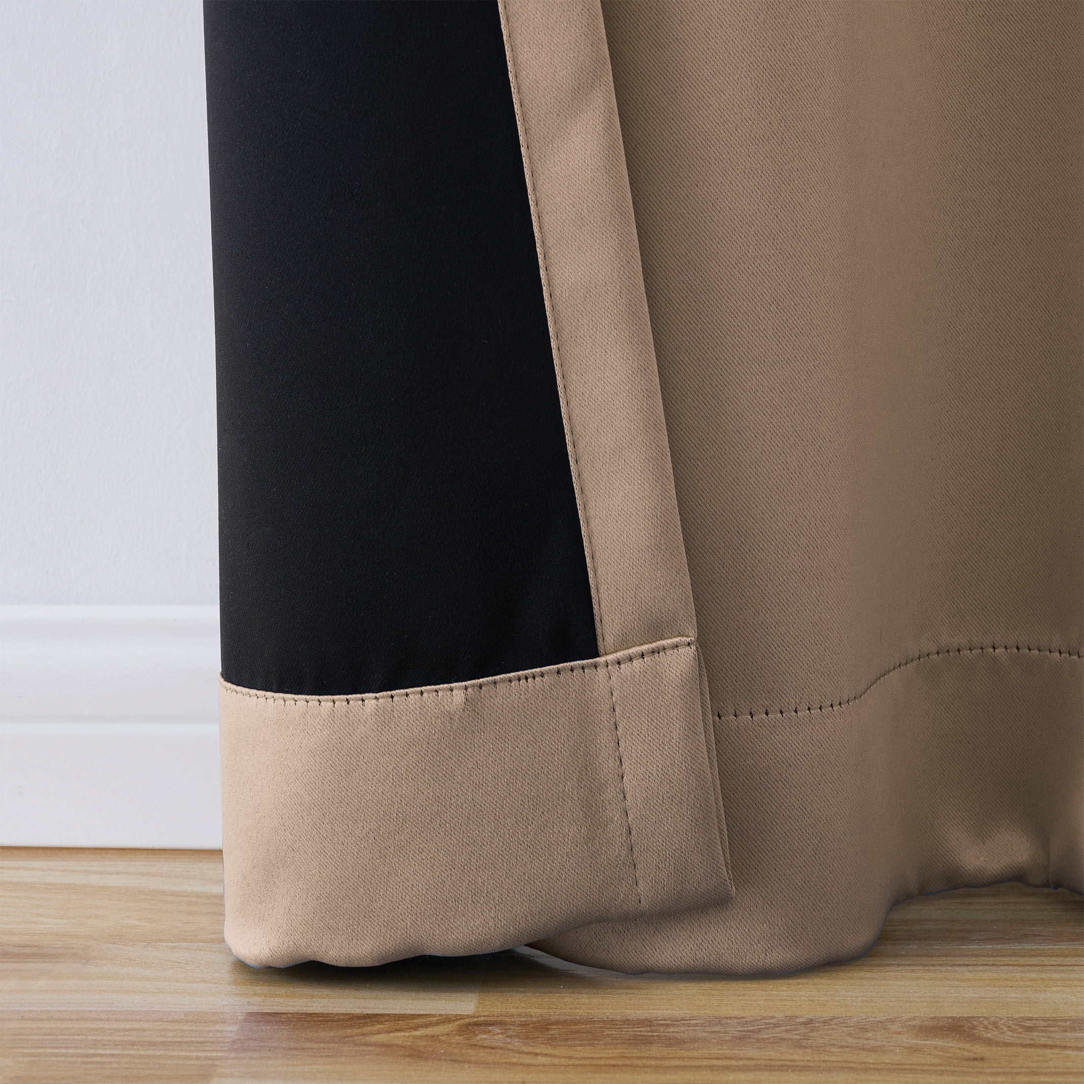 Mainstays Solid Blackout Curtain Panel Pair, Set of 2, Brown, 30"W x 63"L