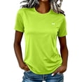 thumbnail image 2 of Womens Running Shirts Summer Quick Dry Crewneck Short Sleeve Basic Tee Women Soft Breathable Tshirt Slim Dry Fit Shirts Workout Tops Athletic Sports Tshirts, Green XL, 2 of 8