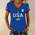 thumbnail image 2 of MEICHEN Women's 250Th Anniversary Print V Neck T Shirt 250Th Anniversary Tshirt Patriotic Tee, 2 of 7