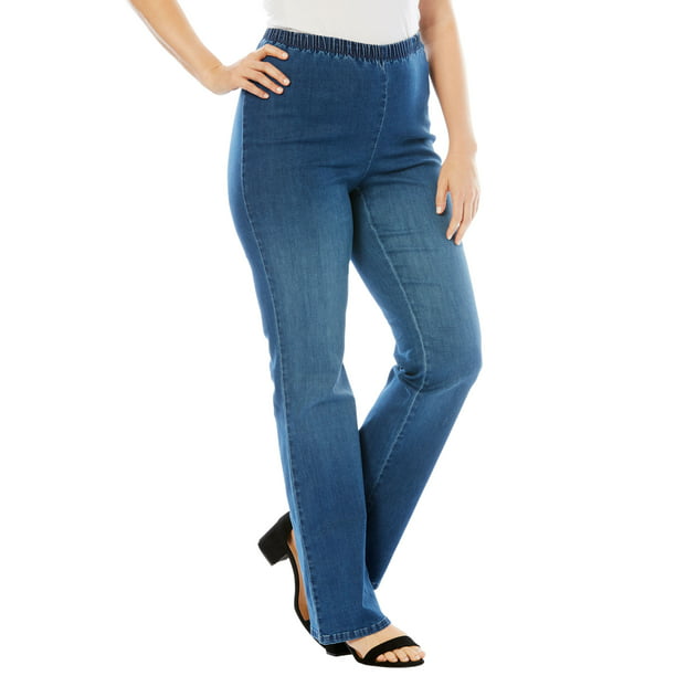 Roaman's - Roaman's Plus Size Bootcut Pull-on Stretch Jean Jeans ...