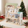 thumbnail image 4 of Costway Kids Wooden Dollhouse 4-Story Modern Doll House with 33Pcs Furniture Accessories, 4 of 10