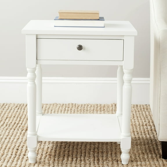 SAFAVIEH Tami Solid Nightstand with Storage Drawer, Shady White