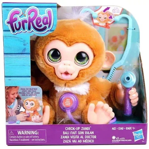 Original Cartoon FurReal Check Zandi Monkey Plush Toy Pet Music Children Christmas Gift Hobbies Collection