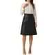 thumbnail image 2 of Falda Midi Lápiz de Cuero Sintético A-Line de Cintura Alta Vintage para Mujeres INSPIRE CHIC S Negro, 2 of 6