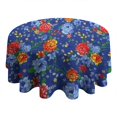 thumbnail image 4 of Pioneer Flower Floral Print Pattern Round Tablecloth 60"x60",Wrinkle Wipeable Table Cloth for Kitchen Dining Room Picnic Patio Party, 4 of 6