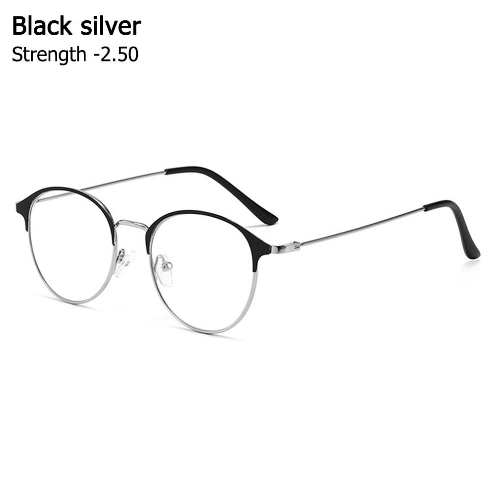 Unisex 1.04.0 Classic Metal Round Frame Myopia Glasses Eyeglasses