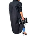 thumbnail image 4 of Manteau Trench Long Décontracté pour Femmes, Hauts, Couleur Unie, Manches Longues, Col à Revers Classique, Chemise Longue à Simple Boutonnage, 4 of 6