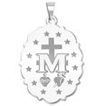 thumbnail image 2 of PicturesOnGold.com Miraculous Medal Scalloped Oval - 1/2 Inch X 2/3 Inch - Sterling Silver, 2 of 3