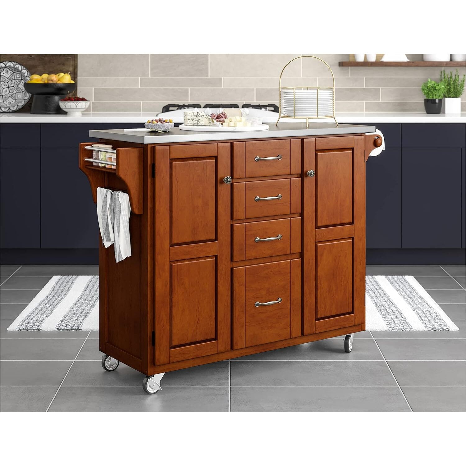 Create-A-Cart Brown Kitchen Cart