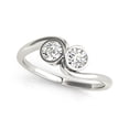 thumbnail image 1 of 14k White Gold Bezel Set Band Two Stone Diamond Ring 1/2 cttw SZ 3.5, 1 of 4