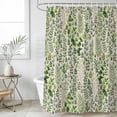 thumbnail image 6 of Polyester Fabric Green Leaves Shower Curtain, Elegant Pastoral Summer Botanical Rustic Waterproof Bathtub Curtain Bathroom Decor Set with Hooks 66 x 72 Inches, 6 of 6