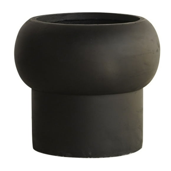 Jardinière Ronde en Fibres avec Trou de Drainage, Pot de Fleurs en Ciment Extérieur Lourd avec Design en Forme de Champignon