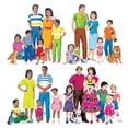 thumbnail image 2 of Learning Resources Multicultural Families Pre-Cut Flannelboard Set 4 Families 28 pieces LFV22211, 2 of 2