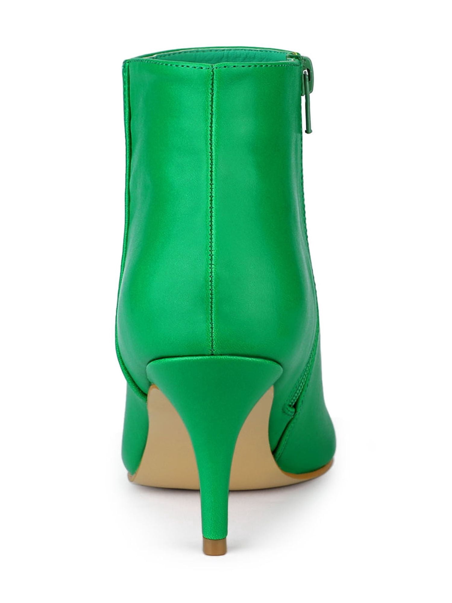 DARING DIVA Women's Pointed Toe Zipper Stiletto Heel Ankle Wrap Boots Grass Green 9