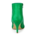 thumbnail image 2 of BLISSFUL STEP Women's Pointed Toe Zipper Stiletto Heels Ankle Boots Grass Green 9, 2 of 8