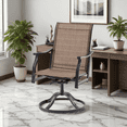 thumbnail image 2 of MAYEERTY 2-Piece Outdoor Swivel Dining Chairs with Textilene Fabric for Backyard & Patio, Brown, 2 of 9