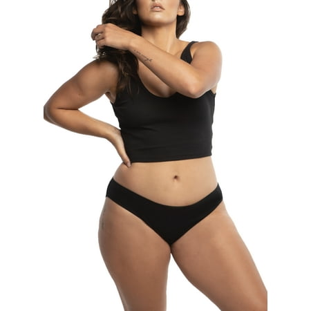 

NUDIES ESSENTIALS Disposable Underwear Eco-Chic Bio-Degradable 100% Cotton Low-Rise Full Brief Panties Black 2X-Large (Pack of 7)