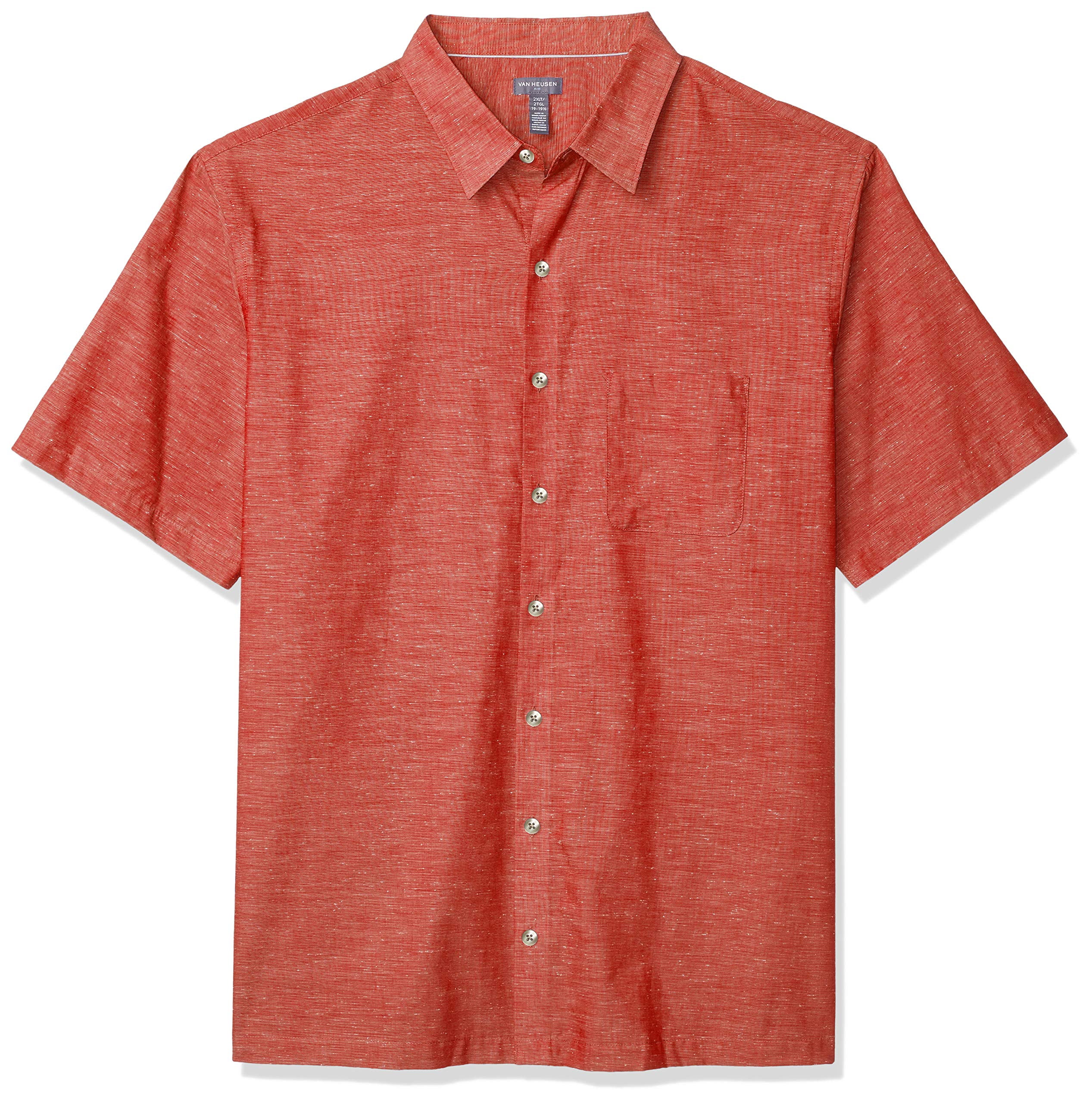 Van Heusen Men's Big and Tall Air Short Sleeve Button Down Grid Shirt at  Men’s Clothing store