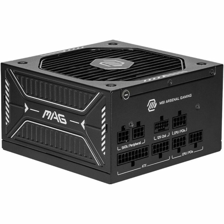 MSI MAG A650GLS PCIE5 650W Power Supply - ATX, Internal - 120 V AC, 230 V AC Input - 650 W - Active PFC - PCI Express Connector 5.1 - 1 Fan(s) - 90% Efficiency - Low Noise, On/Off Switch