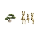 thumbnail image 1 of Colección De Bonsáis Artificiales Con Vegetación. Planta Artificial En Maceta Para Centros De Mesa Con Figuras De Conejitos. Adorno De Escritorio O Estantería. Escultura De Animal Para, 1 of 8