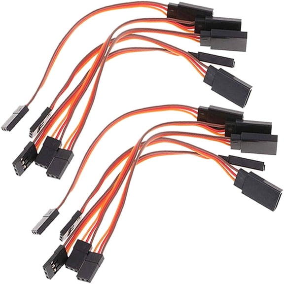10PCS 3-Pin Servo Extension Cables 10cm/3.94inch Female to Male Lead Wire Connector for RC Car Airplanes Remote Control