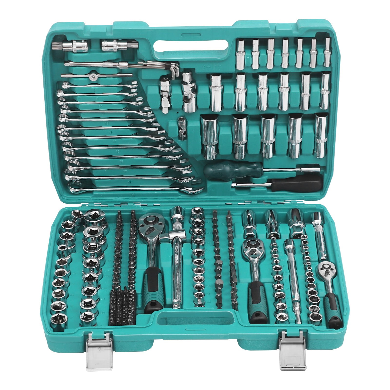 216-Piece Tool Box with Socket and Ratchet Wrench Socket Ratchet Wrench Set