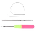 thumbnail image 3 of Latch Hook Set 5pcs Plastic Bent Crochet Needle Kit for Wig Making Hair Extensions and Craft Sewing Projects with C J I Shaped Hooks and Colorful Handles, 3 of 7